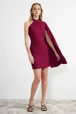 Trendyol Purple Single Sleeve Mini Elegant Evening Dress