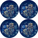 Bertoni Home Unisex's 4 Thick Round Table Pads Set Midnight Navy Blue