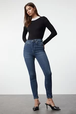 Trendyol Dark Blue High Waist Jeans