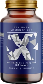 BRAINMAX Vitamin D3 & K2, D3 5000 IU / K2 jako MK7 all-trans K2VITAL®DELTA 150 mcg, rostlinných 100 kapslí