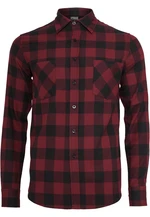 Plaid flannel shirt blk/burgundy