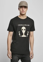 Black T-shirt I Come In Peace