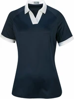 Callaway Womens Short Sleeve V-Placket Colourblock Polo Peacoat L Rövid ujjú póló