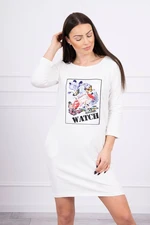 Dress with 3D graphics Watch ecru