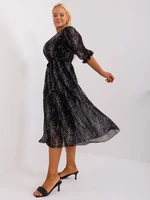 Black dress size plus with 3/4 sleeves