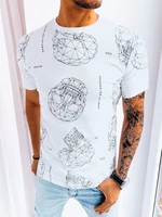 White men's T-shirt with Dstreet print