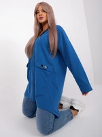 Dark blue sweatshirt plus size zipper