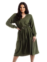 Khaki dress Och Bella BI-2021706.khaki