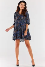 Awama Woman's Dress A469 Navy Blue