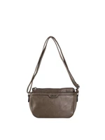 Khaki messenger bag made of eco-leather