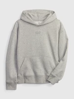 Light grey children's brindle hooded sweatshirt GAP