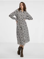 Cream-Black Women's Patterned Shirt Dress VILA Daca - Women