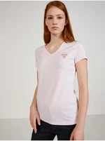 Light pink women's T-shirt Guess