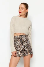 Trendyol Stone Super Crop Basic Knitwear Sweater