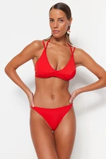 Trendyol Red Piping Regular Leg Bikini Bottom