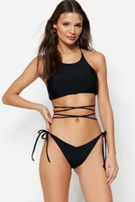 Trendyol Black V-Cut High Leg Bikini Bottom