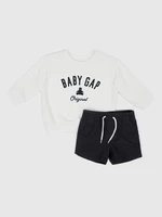 Children's sweatshirt and shorts set in black and white GAP