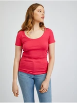 Dark pink women's basic T-shirt ORSAY