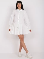 White shirt dress with long sleeves