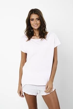 Women's pyjamas Ikaria, short sleeves, shorts - light pink/light melange
