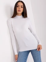 White fitted sweater with turtleneck