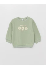 LC Waikiki Crew Neck Long Sleeve Printed Sweatshirt for Baby Girl