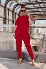 Complete trousers and sweatshirt with red chain