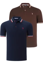 DUAL SET T8594 DEWBERRY MENS T-SHIRT-NAVY BLUE- COFFEE