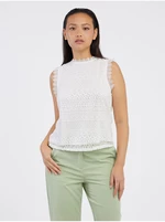 White Women's Top with Lace ONLY Evie - Women