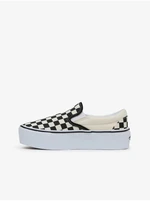 Black and cream women's slip-on sneakers VANS - Women