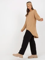 Oversize camel sweater with longer back OH BELLA