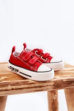 Kids fabric sneakers with Velcro BIG STAR KK374082 Red