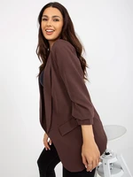 Dark brown women's blazer without OCH BELLA closure