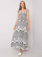 Long black and white patterned dress