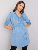 Women's blue raincoat