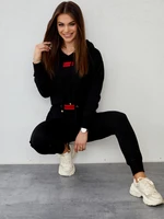 Women's tracksuit with asymmetrical black sweatshirt