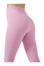 LOS OJOS Women's Lavender High Waist Seamless Ribbons Contouring Sports Leggings.