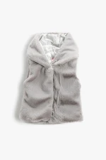 Koton Hooded Vest With Faux Fur Ears Applique Detailed