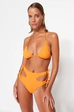 Trendyol Orange Cut Out/Window High Waist Normal Leg Bikini Bottom