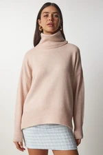 Happiness İstanbul Women's Powder Turtleneck Knitwear Sweater