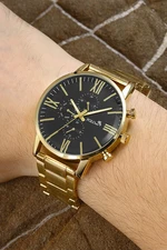 Polo Air Metal Strap Men's Wristwatch Black with Gold Inside