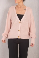 armonika Women's Powder Thessaloniki Knitted Buttoned Cardigan