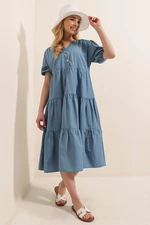 Bigdart 1937 Watermelon Dress in Layers with Sleeves - Indigo