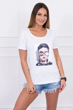 Women's graphic blouse white