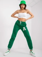 Dark green Darina sweatpants with high waist