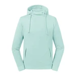 Niebieska bluza unisex Pure Organic High Collar Hooded Sweat Russell