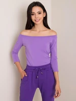 Purple blouse with exposed shoulders