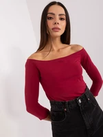 Burgundy waisted Spanish blouse BASIC FEEL GOOD