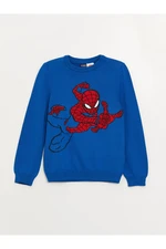 LC Waikiki Crew Neck Spiderman Patterned Long Sleeve Boy Knitwear Sweater