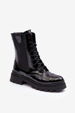 Women's Leather Lace-up Work Ankle Boots Nicole